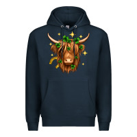 Navy St. Patrick's Day Highland Cow Premium Hoodie - Neo Western