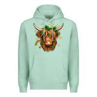 Seafoam St. Patrick's Day Highland Cow Premium Hoodie - Neo Western