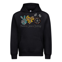 Black peace love racing Urban Hoodie - CowhideDigitalArt