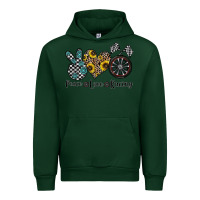 Forest Green peace love racing Urban Hoodie - CowhideDigitalArt