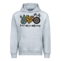 Heather Grey peace love racing Urban Hoodie - CowhideDigitalArt
