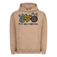 Pigment Burro peace love racing Urban Hoodie - CowhideDigitalArt