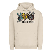 Pigment French Oak peace love racing Urban Hoodie - CowhideDigitalArt
