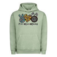 Pigment Oil Green peace love racing Urban Hoodie - CowhideDigitalArt