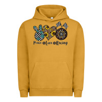 Pigment Peanut Butter peace love racing Urban Hoodie - CowhideDigitalArt
