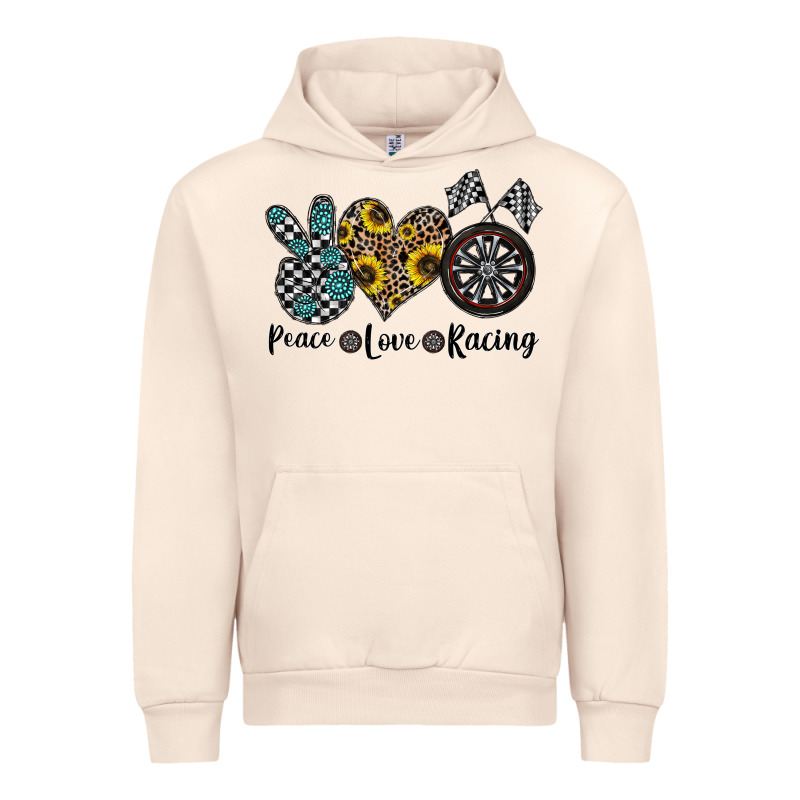 Peace Love Racing Urban Hoodie by CowhideDigitalArt | Teevron