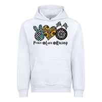 White peace love racing Urban Hoodie - CowhideDigitalArt