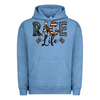 Pigment Pebble Blue race life Urban Hoodie - CowhideDigitalArt