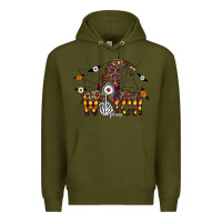 Army Green Witch Please Premium Hoodie - CowhideDigitalArt