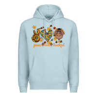 Blue Mist Peace Love Thankful Premium Hoodie - CowhideDigitalArt