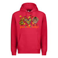 Cardinal Peace Love Thankful Premium Hoodie - CowhideDigitalArt