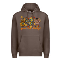 Coffee Peace Love Thankful Premium Hoodie - CowhideDigitalArt