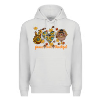 Dove Grey Peace Love Thankful Premium Hoodie - CowhideDigitalArt