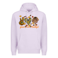 Lilac Peace Love Thankful Premium Hoodie - CowhideDigitalArt
