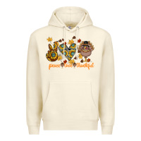 Sandshell Peace Love Thankful Premium Hoodie - CowhideDigitalArt