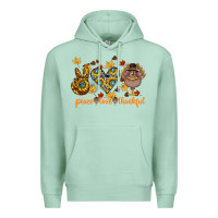 Seafoam Peace Love Thankful Premium Hoodie - CowhideDigitalArt