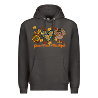 Smoke Peace Love Thankful Premium Hoodie - CowhideDigitalArt
