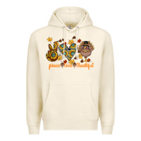 Tofu Peace Love Thankful Premium Hoodie - CowhideDigitalArt