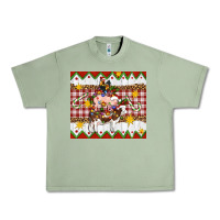 Oil Green Stacked Christmas Farm Urban Heavy Tee - Artiststas