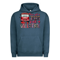 Pigment Midnight Navy I've got bus full of Valentine Urban Hoodie - RacoonDesign