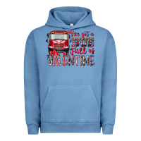 Pigment Pebble Blue I've got bus full of Valentine Urban Hoodie - RacoonDesign