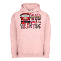 Pigment Salmon I've got bus full of Valentine Urban Hoodie - RacoonDesign
