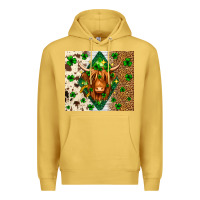 Antique Gold St. Patrick's Day Highland cow Premium Hoodie - Neo Western
