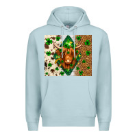 Blue Mist St. Patrick's Day Highland cow Premium Hoodie - Neo Western