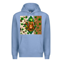 Colony Blue St. Patrick's Day Highland cow Premium Hoodie - Neo Western
