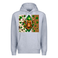 Heather Grey St. Patrick's Day Highland cow Premium Hoodie - Neo Western