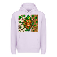 Lilac St. Patrick's Day Highland cow Premium Hoodie - Neo Western