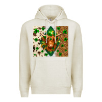 Oatmeal Heather St. Patrick's Day Highland cow Premium Hoodie - Neo Western