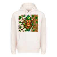 Pale Pink St. Patrick's Day Highland cow Premium Hoodie - Neo Western