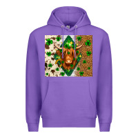 Purple St. Patrick's Day Highland cow Premium Hoodie - Neo Western