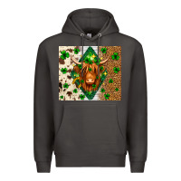 Smoke St. Patrick's Day Highland cow Premium Hoodie - Neo Western