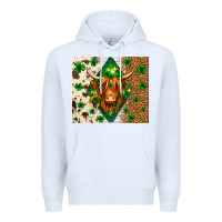 White St. Patrick's Day Highland cow Premium Hoodie - Neo Western