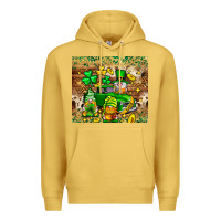 Antique Gold St. Patrick's Day gnomies truck tumbler Premium Hoodie - Neo Western