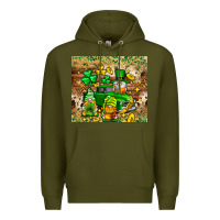 Army Green St. Patrick's Day gnomies truck tumbler Premium Hoodie - Neo Western