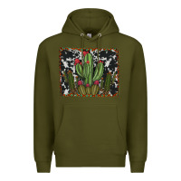 Army Green aztec cowhide cacti Premium Hoodie - RanaPortraitStore