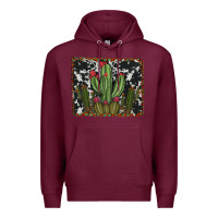 Burgundy aztec cowhide cacti Premium Hoodie - RanaPortraitStore
