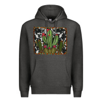 Charcoal Heather aztec cowhide cacti Premium Hoodie - RanaPortraitStore