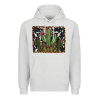 Dove Grey aztec cowhide cacti Premium Hoodie - RanaPortraitStore