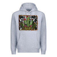 Heather Grey aztec cowhide cacti Premium Hoodie - RanaPortraitStore