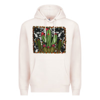 Pale Pink aztec cowhide cacti Premium Hoodie - RanaPortraitStore