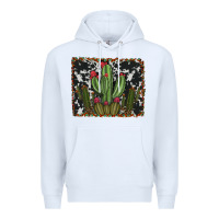 White aztec cowhide cacti Premium Hoodie - RanaPortraitStore
