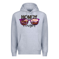 Heather Grey howdy cowgirl Premium Hoodie - SublimationCraftShop