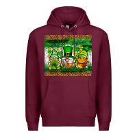 Burgundy St. Patrick's Day gnomies tumbler St. Patricks Day Premium Hoodie - Neo Western