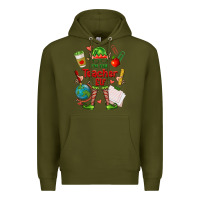 Army Green im the teacher elf Premium Hoodie - FaDigitalArtStudio