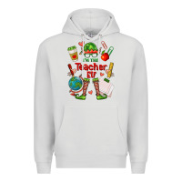 Dove Grey im the teacher elf Premium Hoodie - FaDigitalArtStudio
