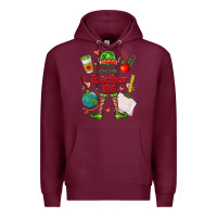 Burgundy im the teacher elf Premium Hoodie - FaDigitalArtStudio
